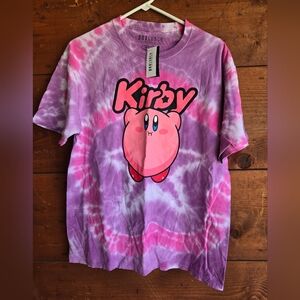 Kirby (Nintendo) Purple and Pink Tie-Dye Short Sleeve Tee Size M NWT